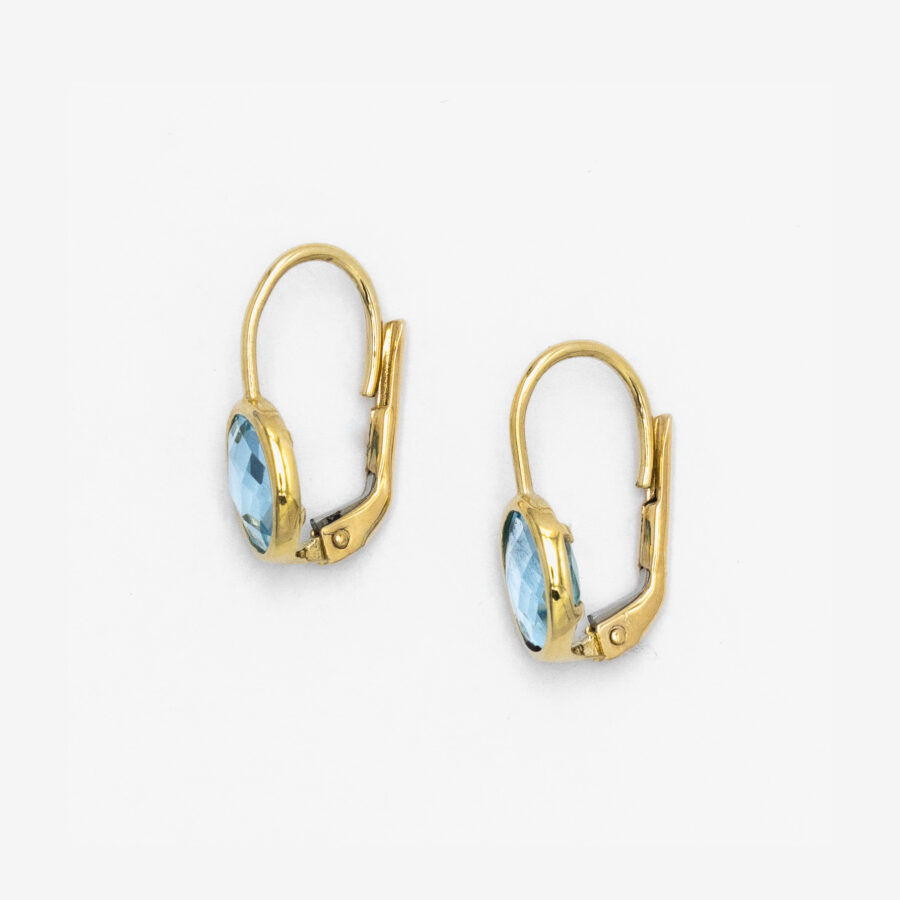 Oval Light Blue Topaz Leverback
