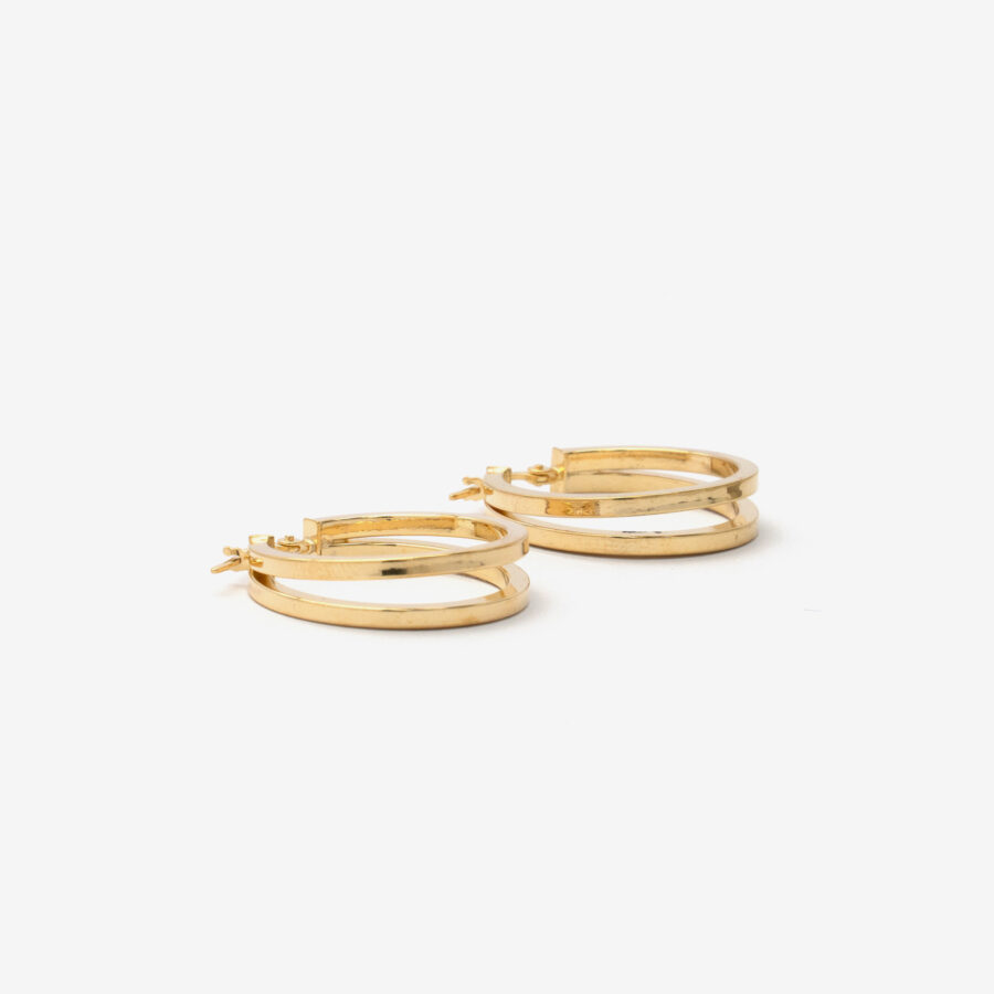 Medium double plain square hoop