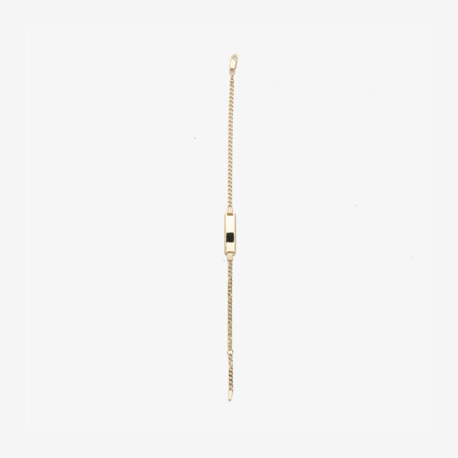 16cm Diamond cut curb link ID bracelet