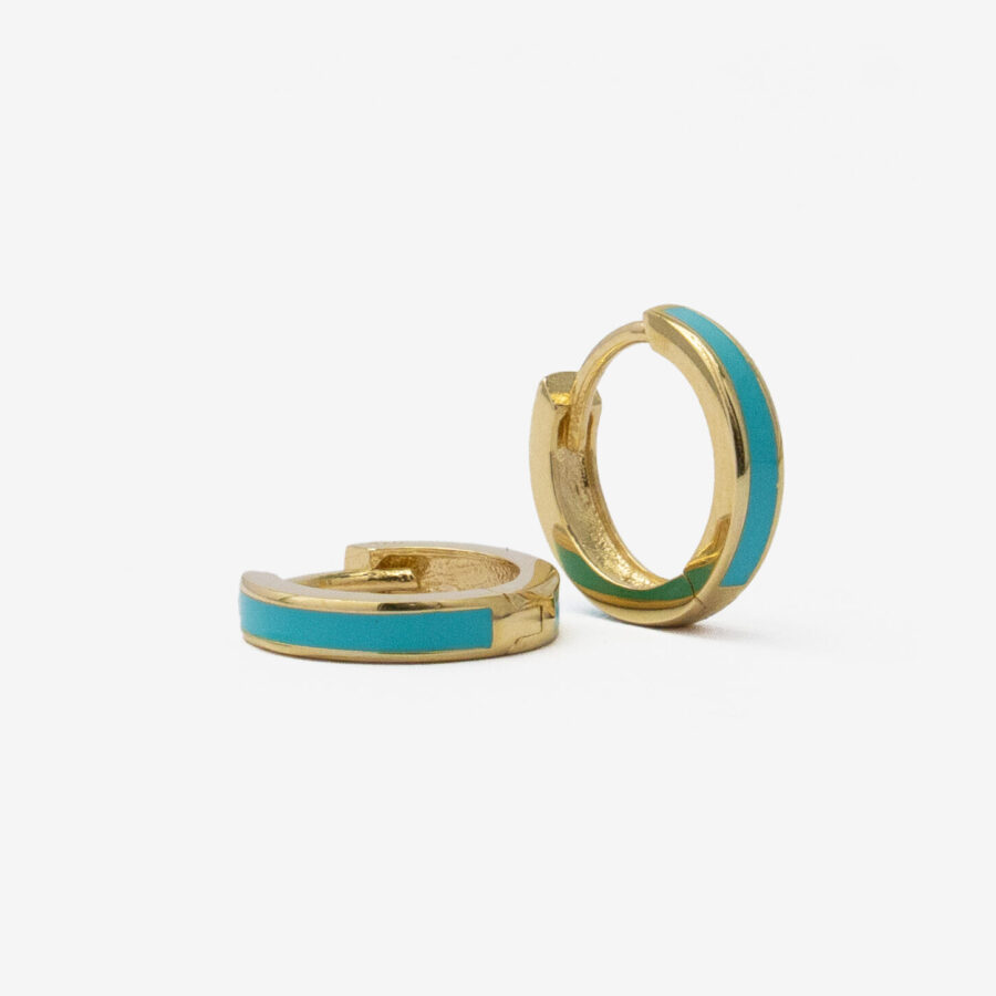 Small double sided enamel huggie