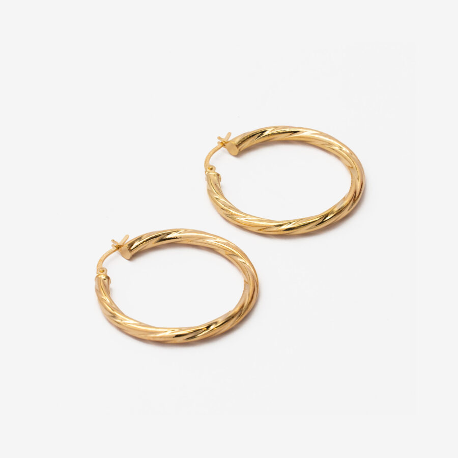 Polished twist hoop