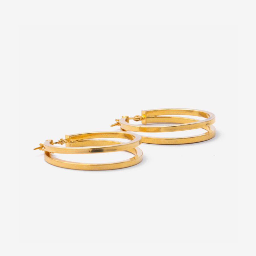 Large double plain square hoop