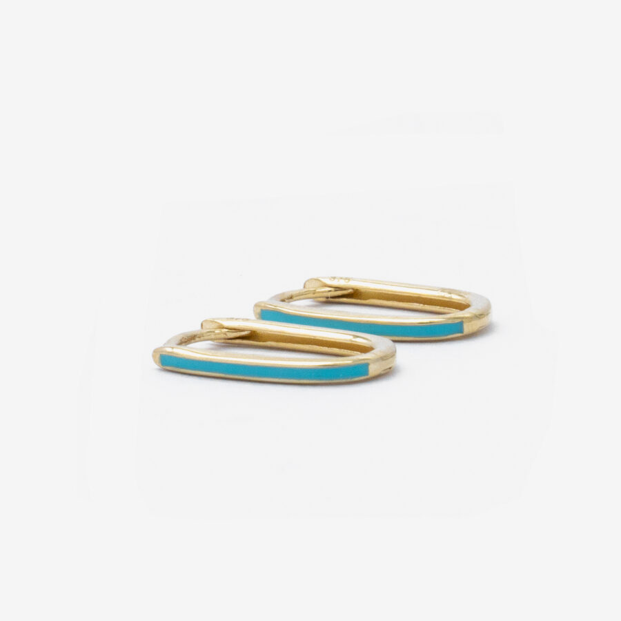 Oblong enamel huggie
