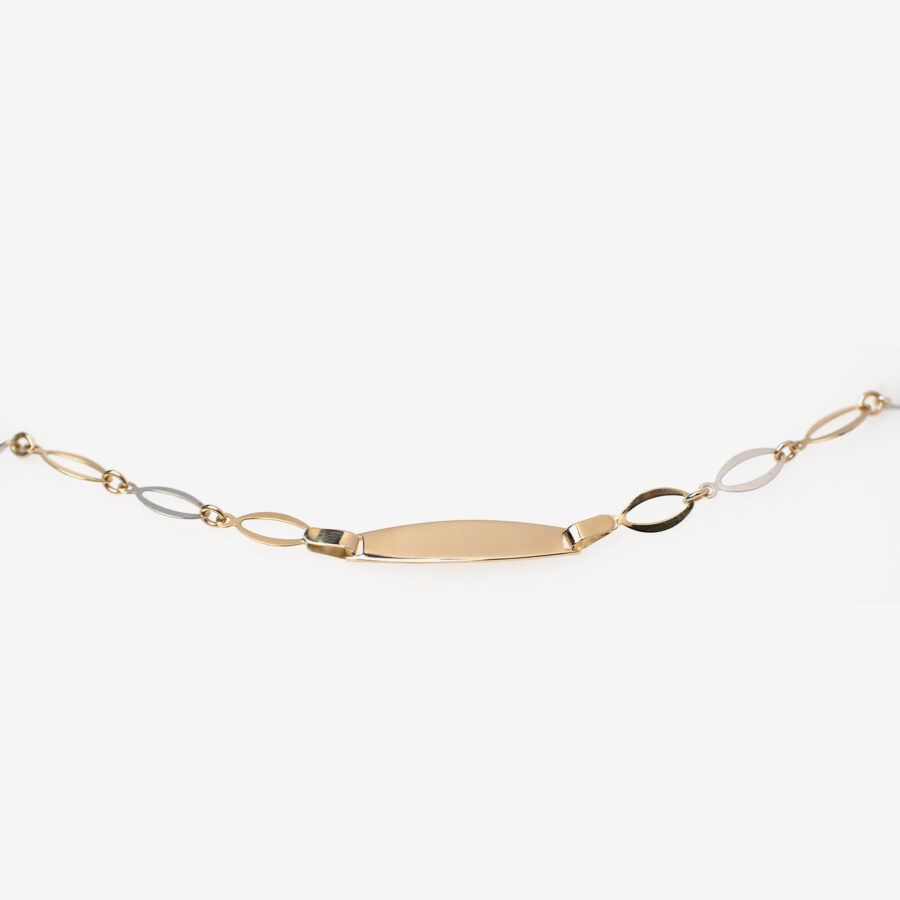 16cm 2 Tone open link ID Bracelet